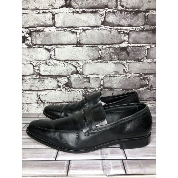 HUGO BOSS Vero Cuoio Black Leather Horsebit Loafer Dress Shoes Men 11.5M US/45EU - Picture 1 of 15